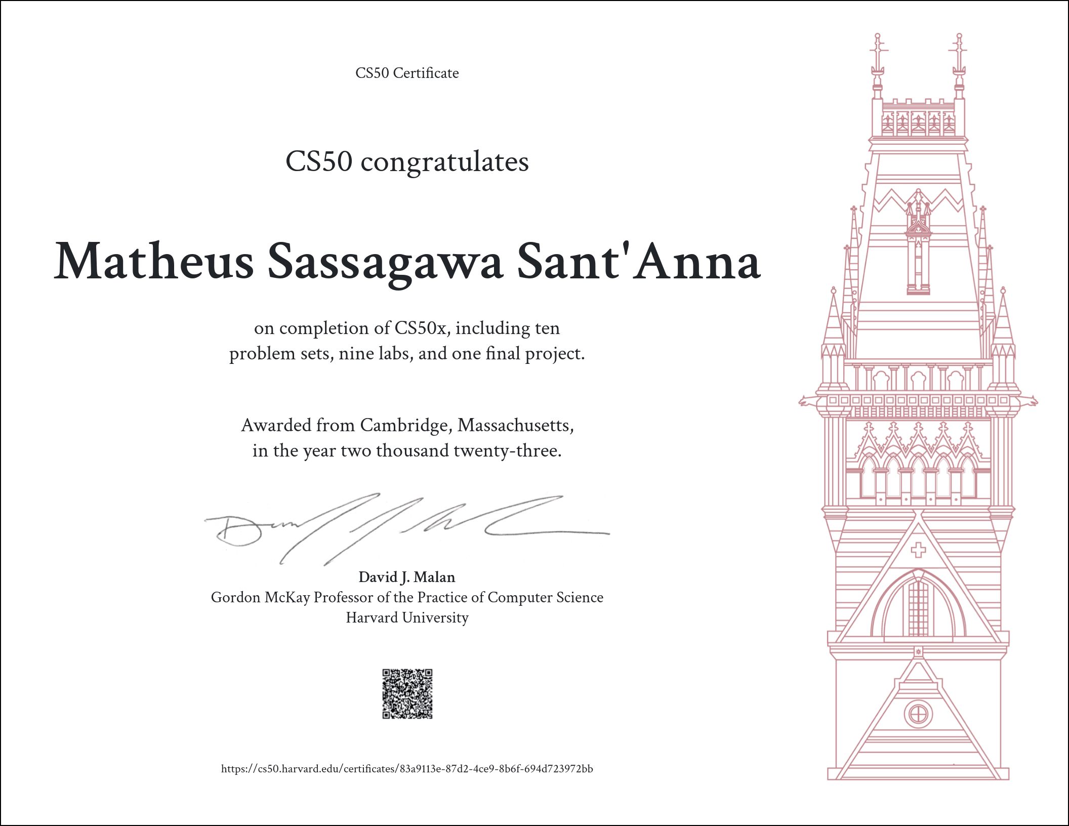 cs50x's certificate